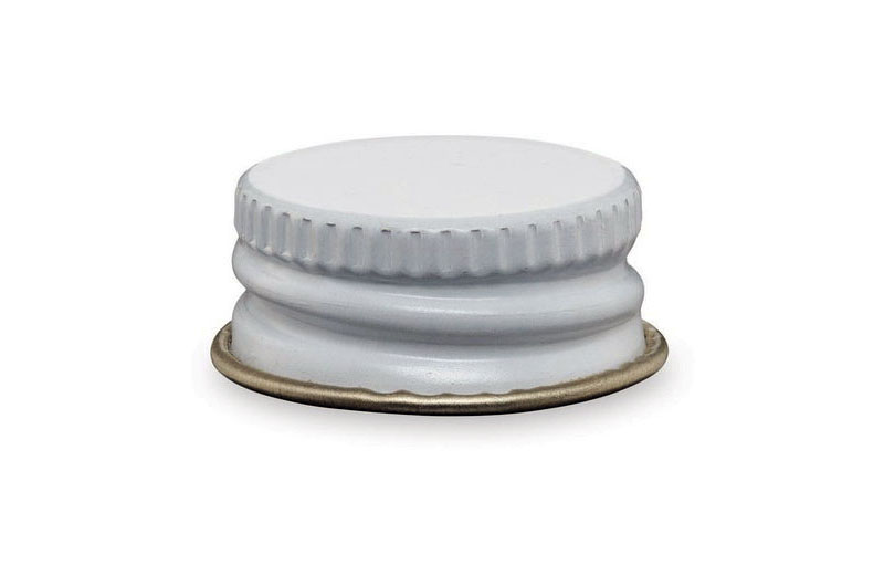 white aluminum bottle cap