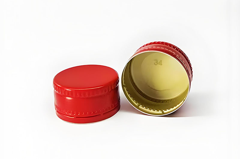 Red Tamper-Evident Aluminum Bottle Caps