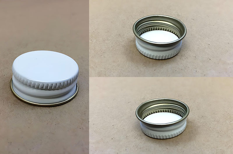 28mm 28-400 Aluminum Metal Cap with Pulp & Poly Liner