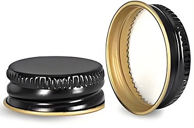 20-400 Black Aluminum Screw Top Caps