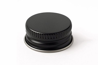 28mm Black Aluminum Screw Top Cap