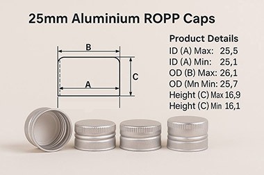 25mm Aluminium Ropp Caps